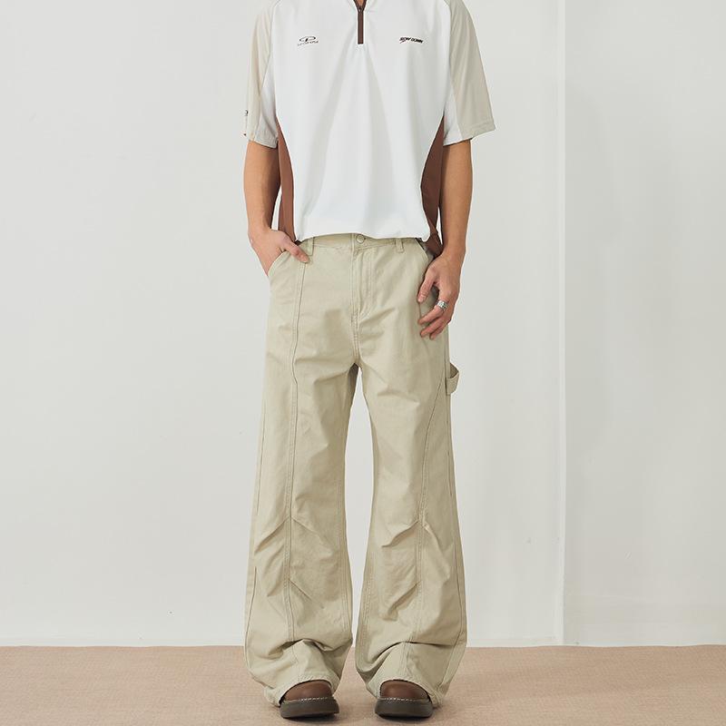 

Брюки LKTM Mellard Retro Cleanfit Micro-Flare: Модная свободная повседневная одежда для мужчин и женщин S (90-105 jin) абрикосовый