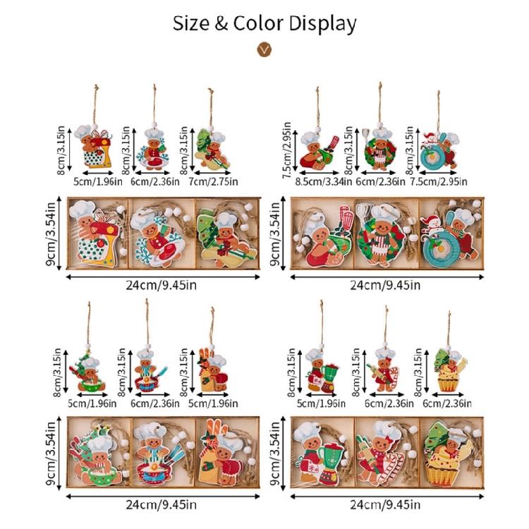 Artistic Wood Gingerbreads Man Ornament Delicate Wood Gingerbreads Man Hanging Ornament Charm For Family Holiday Fun