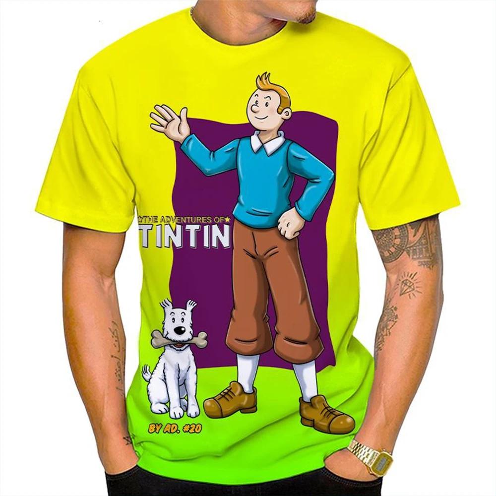 Tendencia de Moda de Verano Estilo Harajuku Camiseta de Dibujos Animados Impresa en 3D Camiseta con Estampado Lindo Camiseta Casual Cómoda de Manga Corta