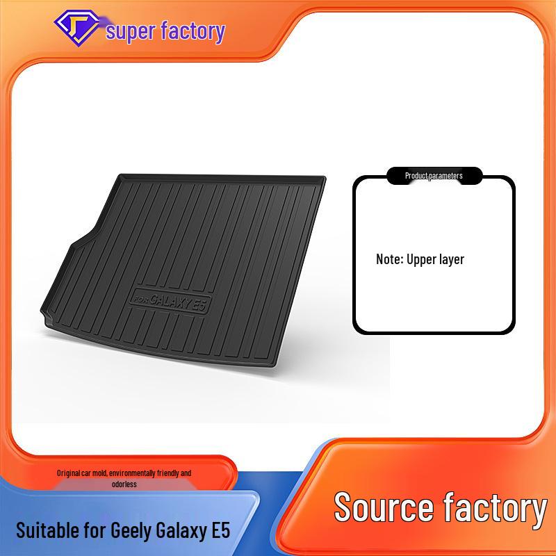 Waterproof & Wear-Resistant TPE Trunk Mat with Backrest Pad for Geely Galaxy L6/L7/E5/E8