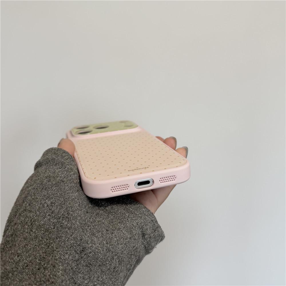 Korean Style Pink Polka Dot iPhone Case for 16 Pro Max/15/14/13