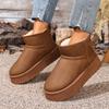 Retro Thick-soled Snow Boots, New Fleece and Thickened Short-leg Snowshoes, Cotton Shoes