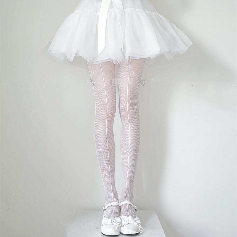 Весенние и летние женские чулки с полым кружевом, черным бантом, носки-сеточка, носки для верхней одежды, модные носки Ins, много бабочек spot
