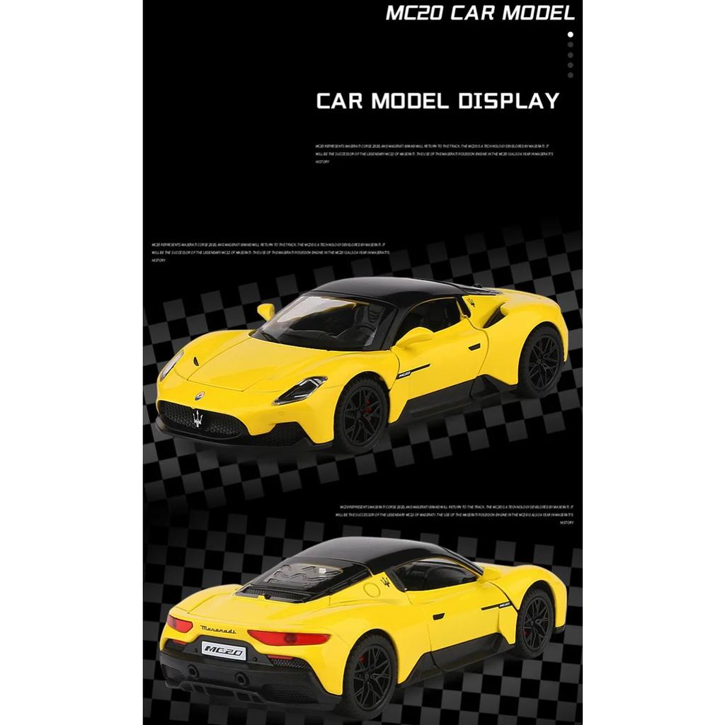 1/32 Maserati MC20 Cabrio Alloy Sports Car Model Diecasts Metal Toy Vehicles Car Model Sound and Light Simulation Kids Toys Gift