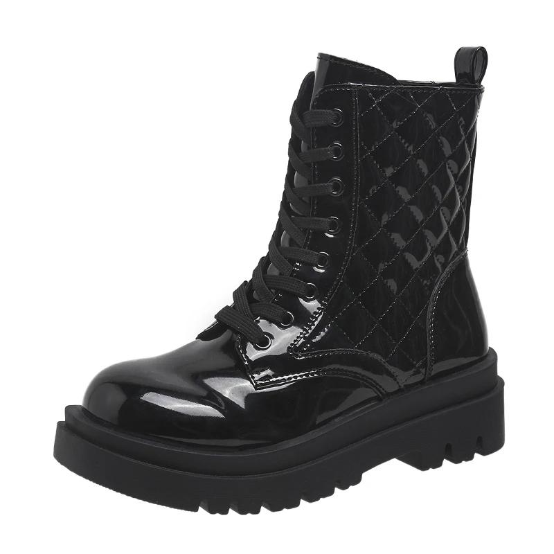 Fashion 2025 New Ankle Boots for Women Fashion Women's Boots Lace Up Shoes for Women Motorcycle Boots Botines Ladies Botas De Mujer
