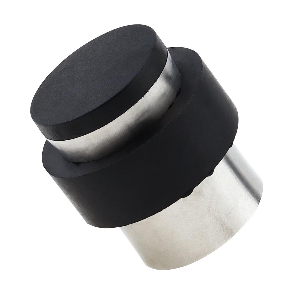 Silver Stainless Steel Floor Door Stop Cylindrical Wall Protector Heavy Duty Universal Bottom Top Mount