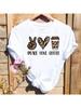 Wounisex Leopard Love Heart Print T-Shirts Fashion Graphic T Top Short Sleeve 90s Cute Spring Summer Shirt Female Tee T-Shirt