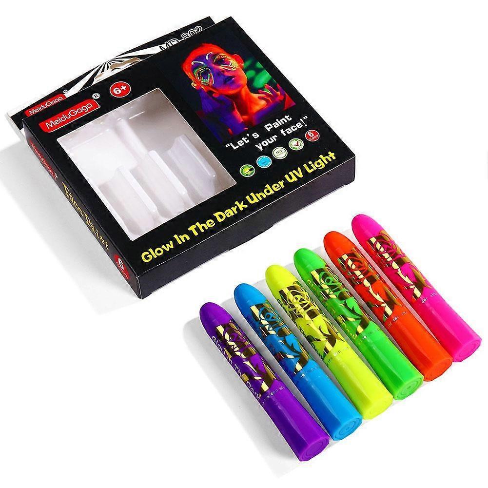 6 PCS Festival Face Paint Luminous Body Painting Professional Face Paint