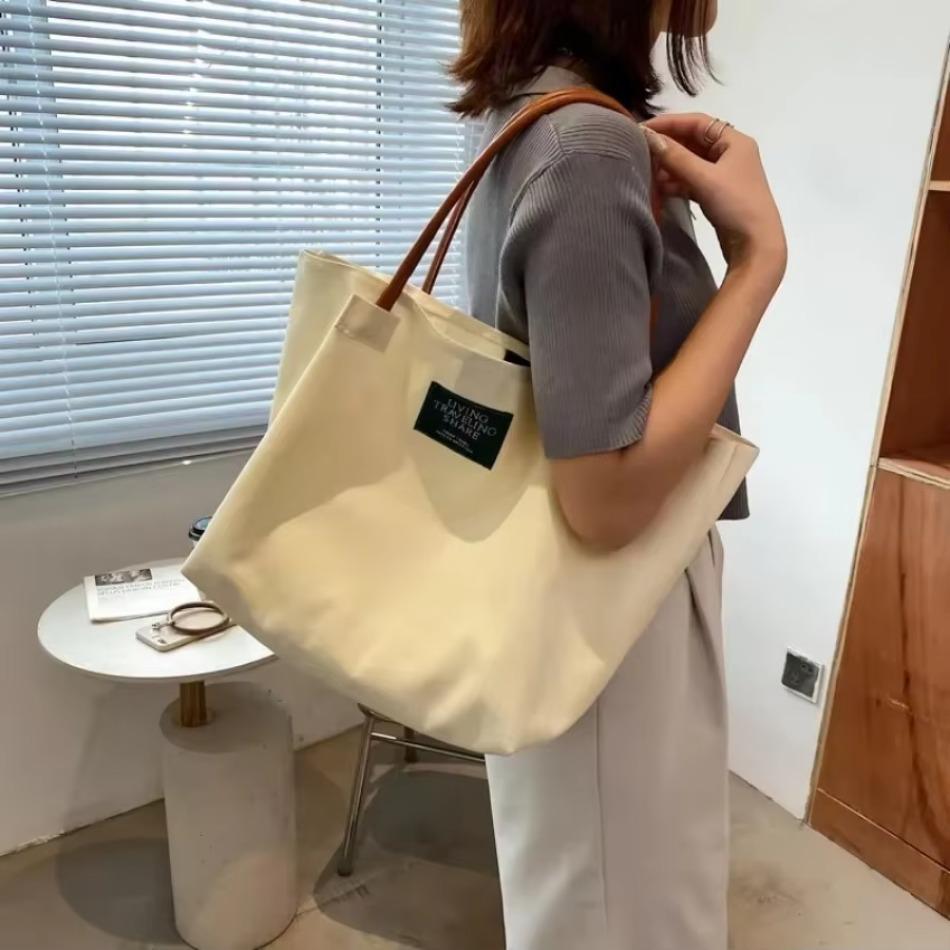 1 Pcs Popular Tote New Fashi Casual Design Female Canvas Student tide Big Women's Bag Handbag Tote Bags