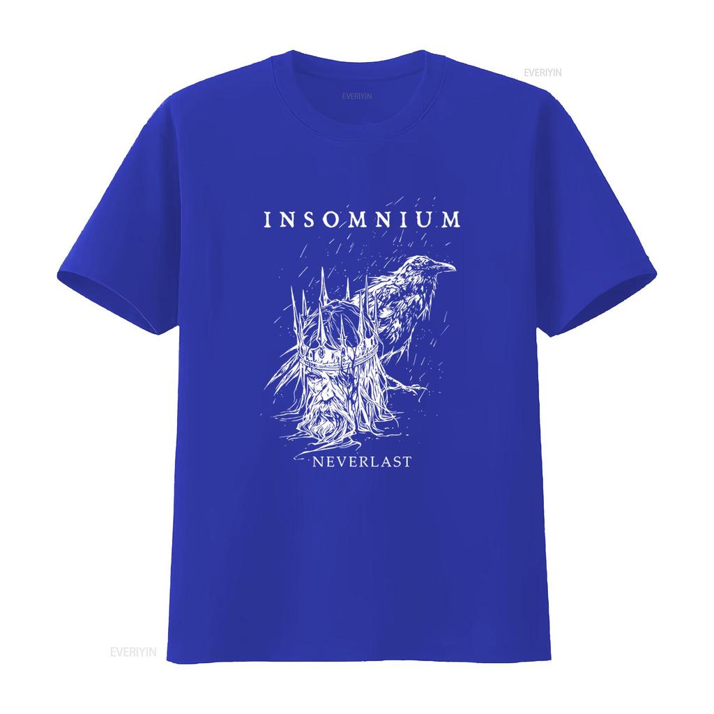 INSOMNIUM Neverlast T-Shirt Gotisches Krähenkrone Design für vintage gewaschene Mode Bequem Weich Vielseitig Dehnbares Grafikdesign