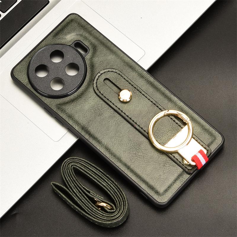 For Tecno Spark 20 Pro Plus Fashion Wrist Strap Phone Holder Case For Tecno Spark20 Pro+ Leather Style Case Drop-Resistant Cover