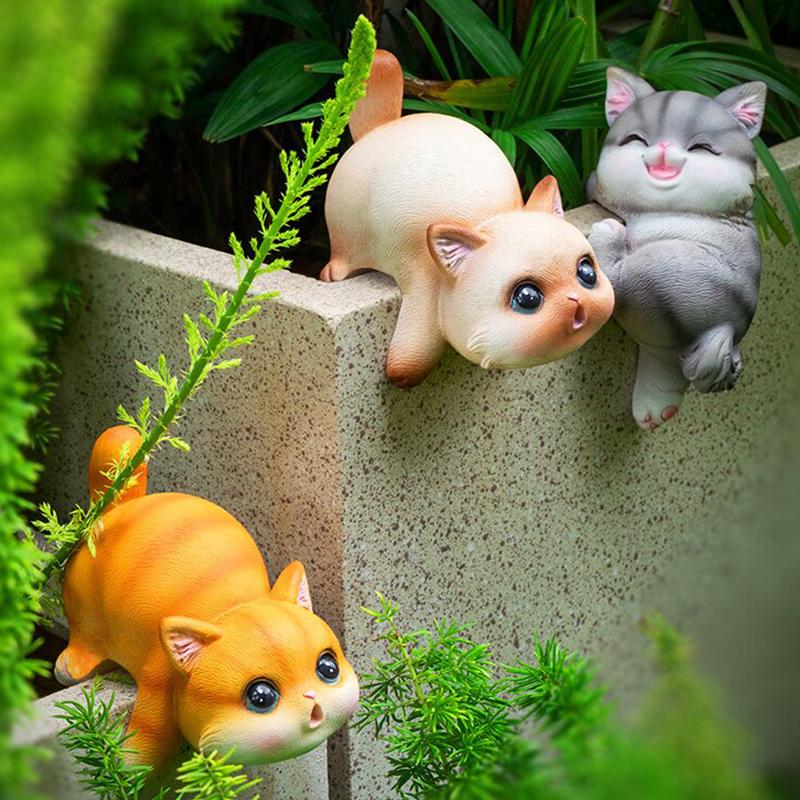 Cat Flower Pot Huggers For Flower Pots, Cute Plant Pot Hanger Ornaments, Funny Plant Decorations For Pots, Resin Cat Figurines