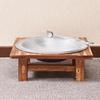 Solid Wood Cast Iron Charcoal Fire Pit Stove for Indoor Heating and Tea Boiling