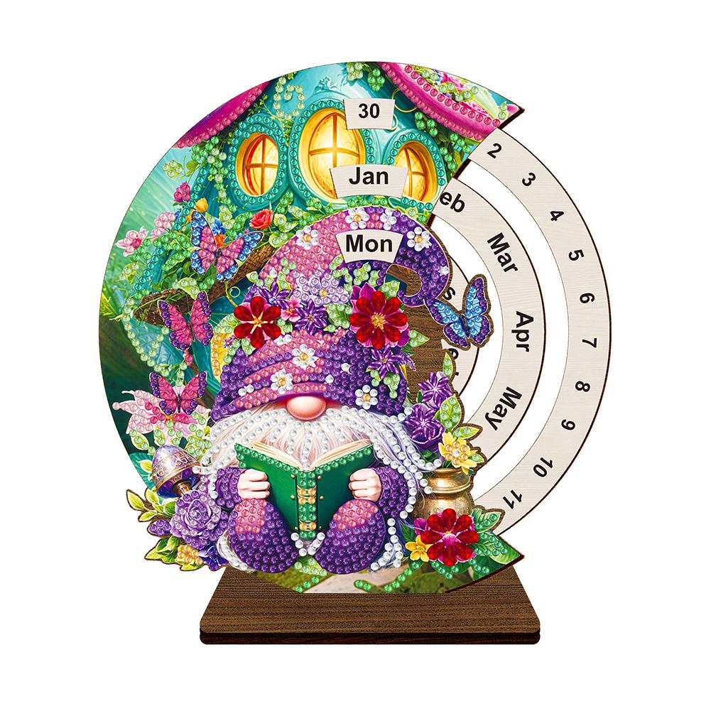 

Special Shape Hummingbird Standing Calendar Ornaments Wooden Perpetual Desk Calendar 5D DIY Diamond Calendar Tabletop Decoration