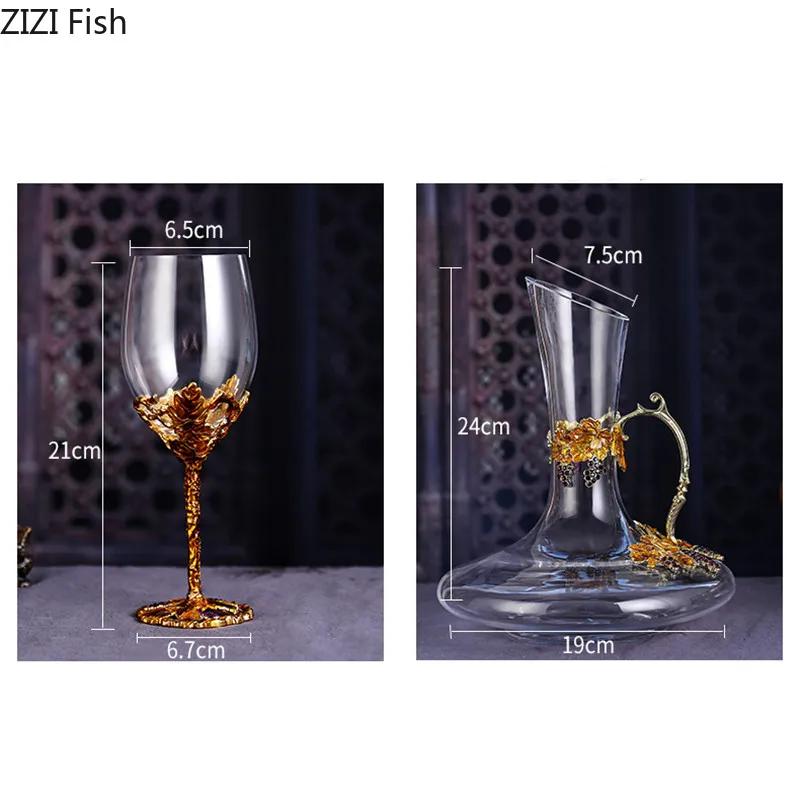 350ml Creative Crystal Glass Wine Glass Decanter Set European High-footed Cocktail Wine Glass Set Gift Box Wine Set Wedding Gift