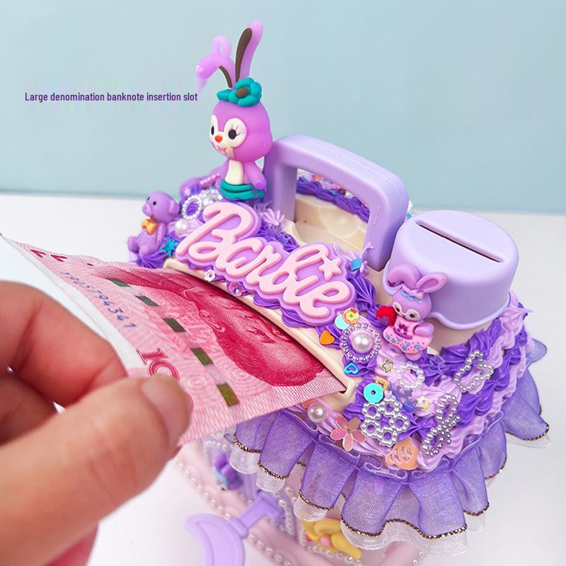 DIY Cartoon Girl Piggy Bank Kit - Creative Handmade Gift for Kids
