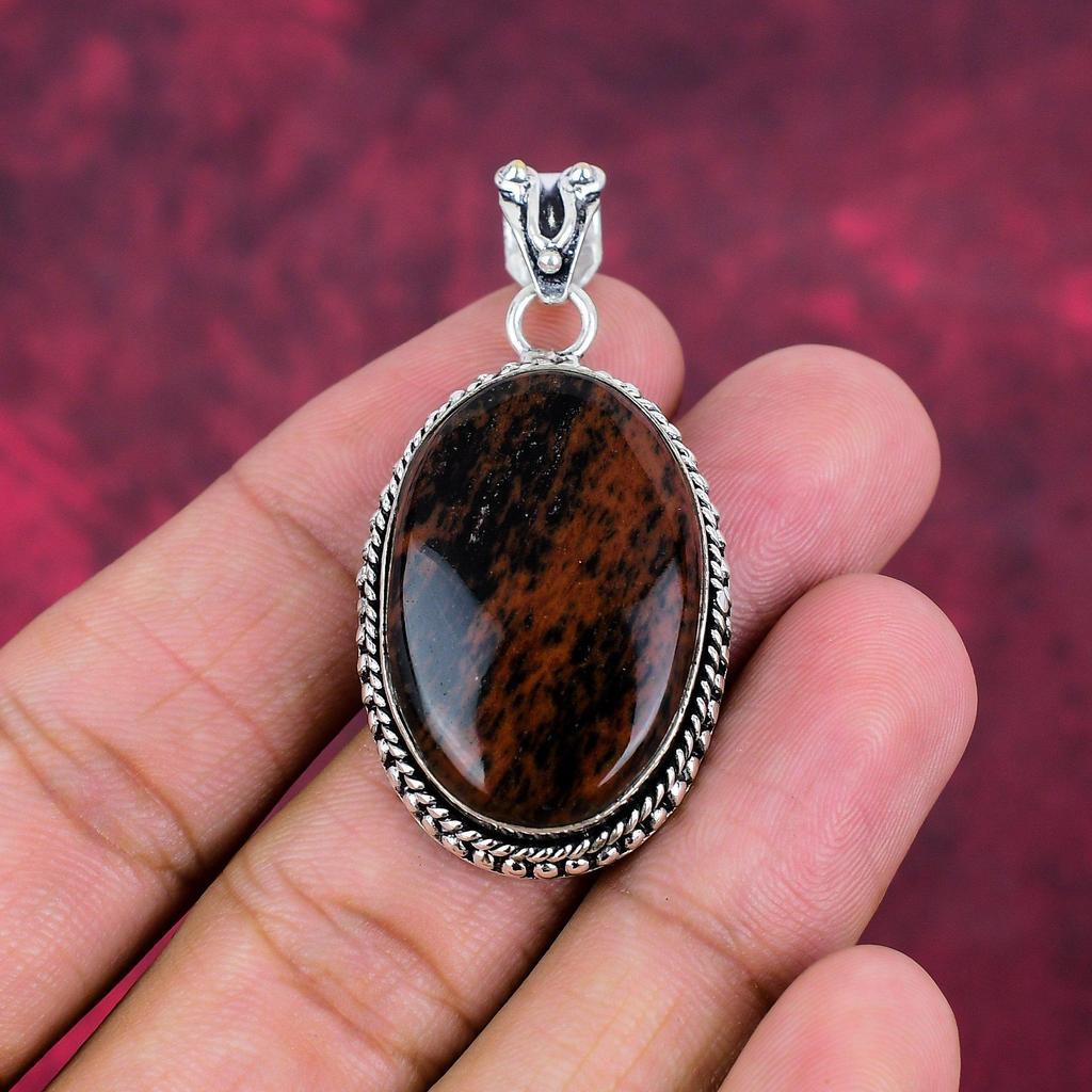 Mahogany Jasper Handmade Gemstone Pendant, 925 Solid Sterling Silver Pendant Antique Jewelry, For Engagement Gift
