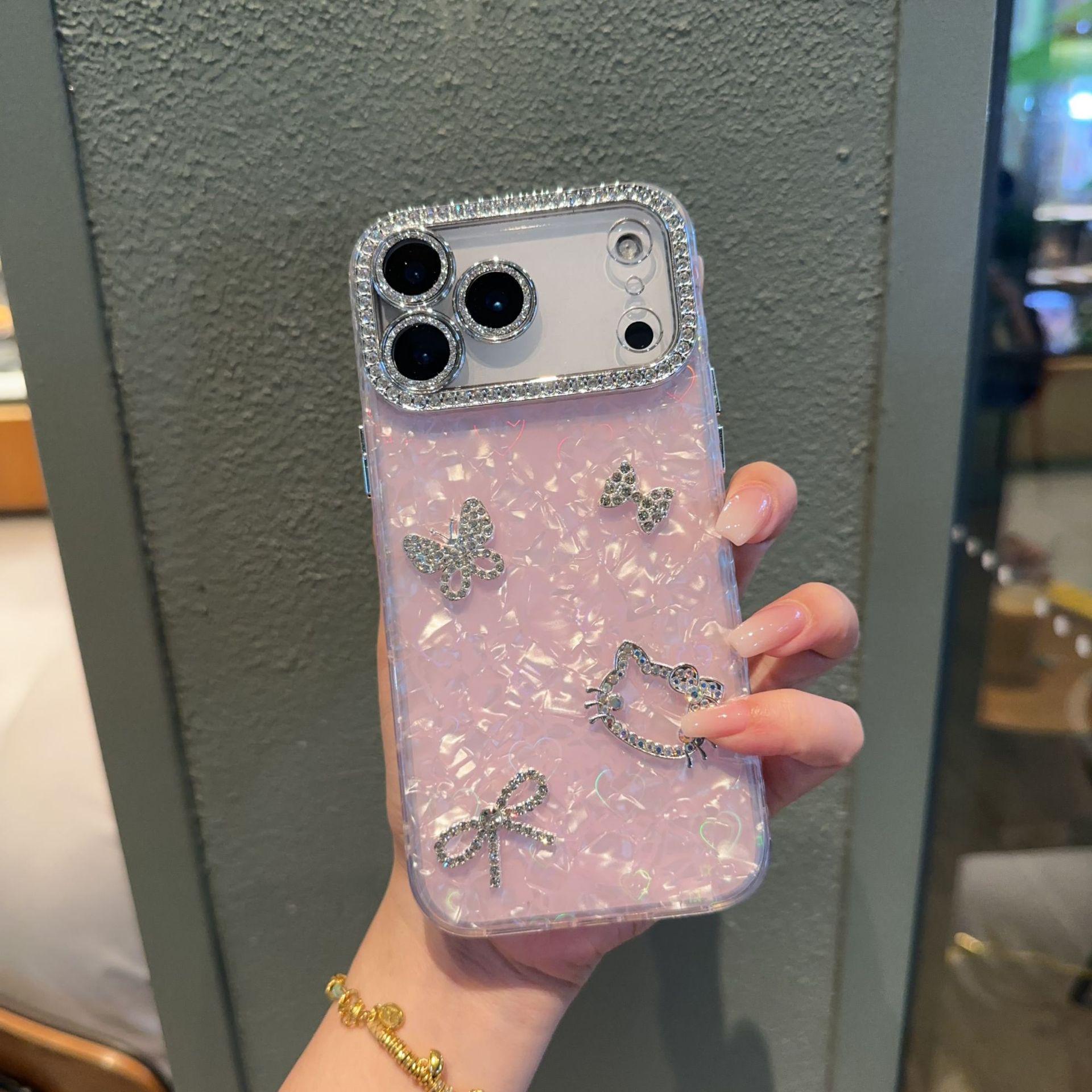 

Seashell Bow Rhinestone Phone Case for iPhone 13-17 Pro Max 13 Pro