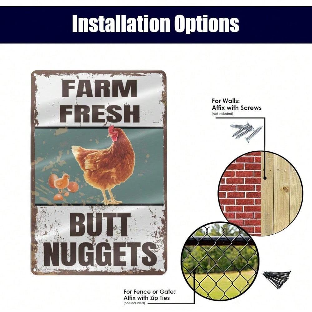 Vintage Farmhouse Chicken Eggs Metal Sign Kitchen Home Bar Workshop Decor