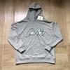 Mens Oversized Hooded Sweatshirt With Distressed Letter Print Cotton Blend Loose Fit Casual Streetwear
