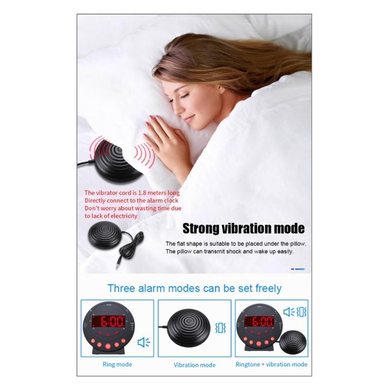 Extra Loud Alarm Clock Vibrating Alarm Clock with Bed Shaker for Heavy Sleeper Large LED Display Digital Bedroom Clock