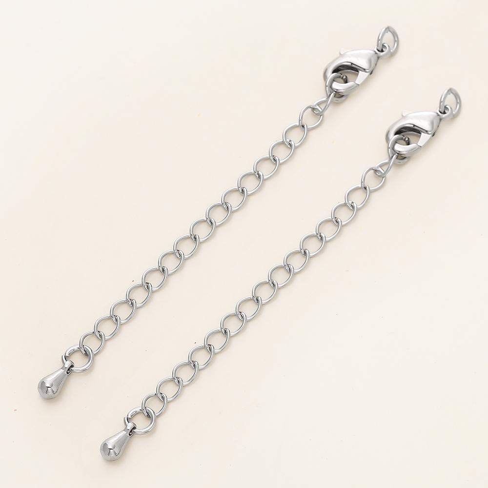 5/10pcs/Pack 14/18K Gold Color Plated Brass Various Extension Chain With Lobster Clasps for DIY Necklace Jewelry Making Findings