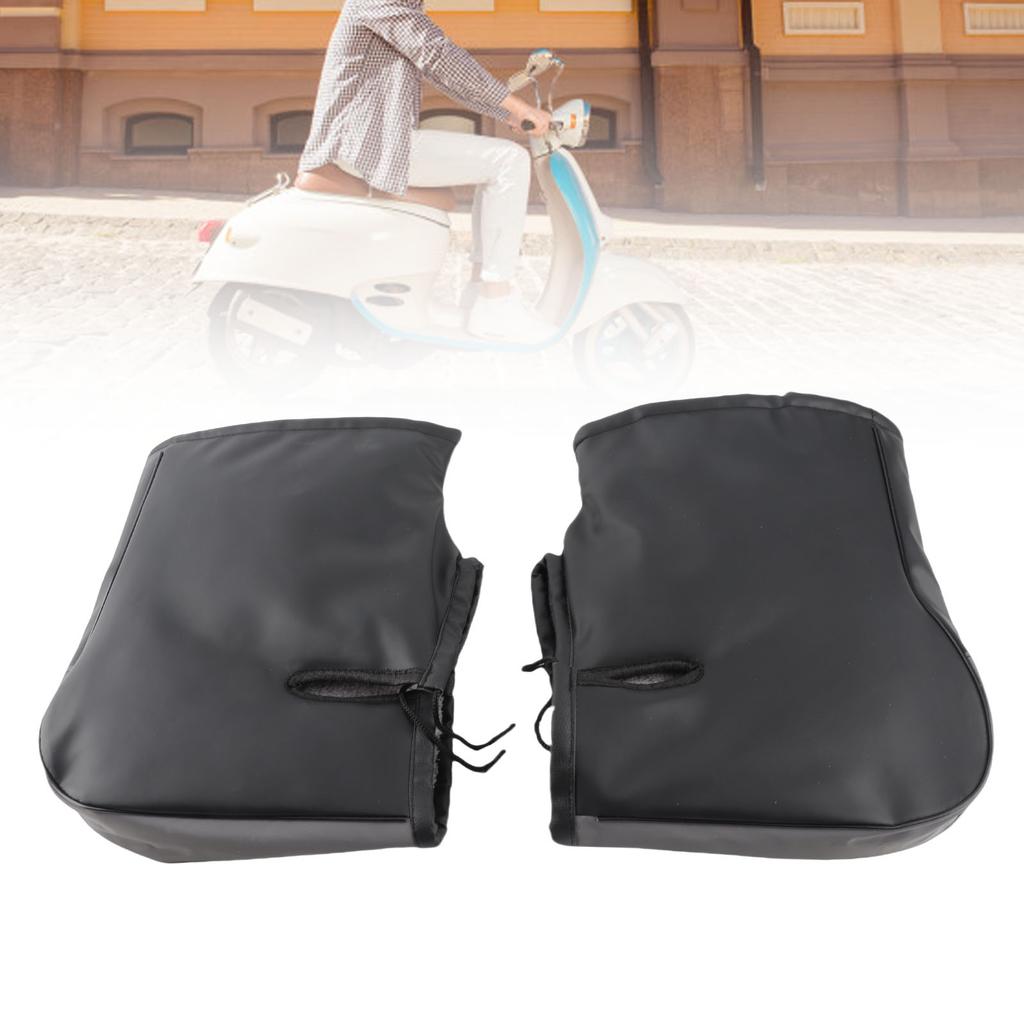 Bike Handlebar Mittens Waterproof Motorcycle Gloves Winter Thermal Windproof PU Gloves for Men Women