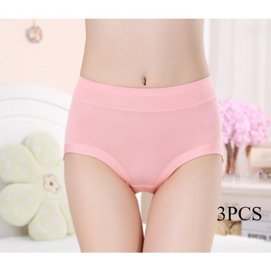 

Сексуальное бесшовное нижнее белье для женщин, средняя талия, треугольные трусики из чистого хлопка, эластичные, удобные, дышащие, однотонные трусики L розовый