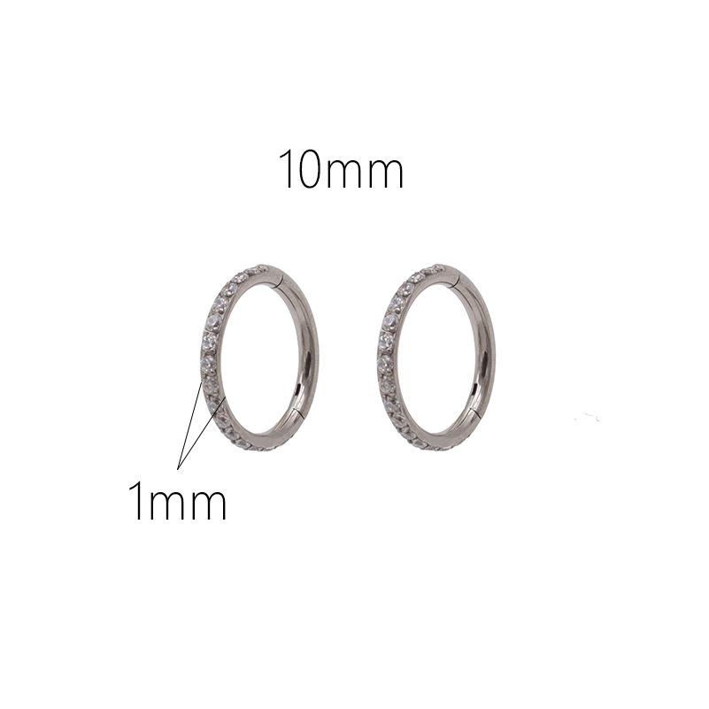 Diamond Simple Temperament Zircon Nose Ring Multi-Size Personalized Men'S And Girls Earrings Piercing Jewelry