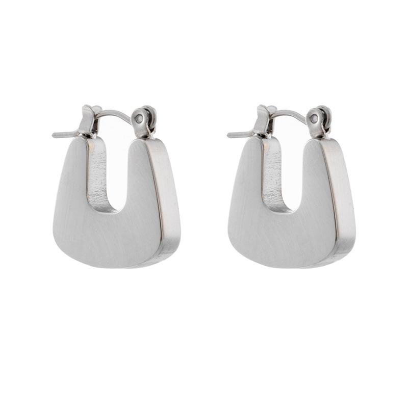 Titanium Steel Gold Chunky Twisted Hoop Earrings Non Fading Versatile Ear Cuff for Women