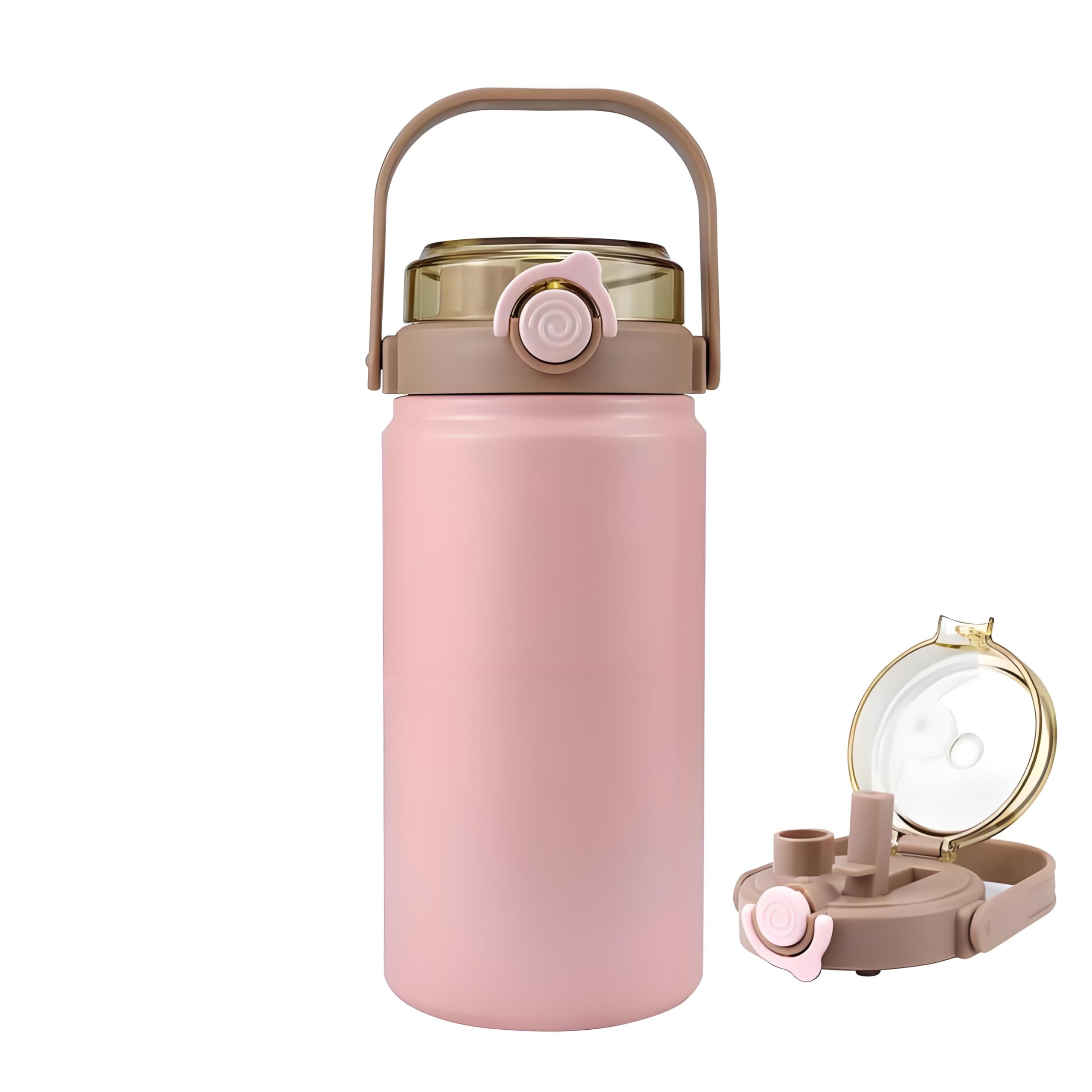 

Rust-Resistant, High-Quality Stainless Steel MYEEDA Water Bottle, 1 Liter, Stainless Steel Thermos with Straw, for Kids and Elementary School