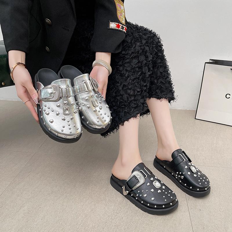 Top Quality Women Slippers Platform Diamond Decoration Sandals Wedges Shoes Outdoor Clogs Slipper Ladies Flip Flops Garden Shoes