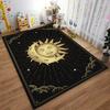 Gold Moon and Sun Pattern Rug, Dreamy Style Suitable for Use As an Anti-slip Game Mat for Living Room and Bedroom Sofas