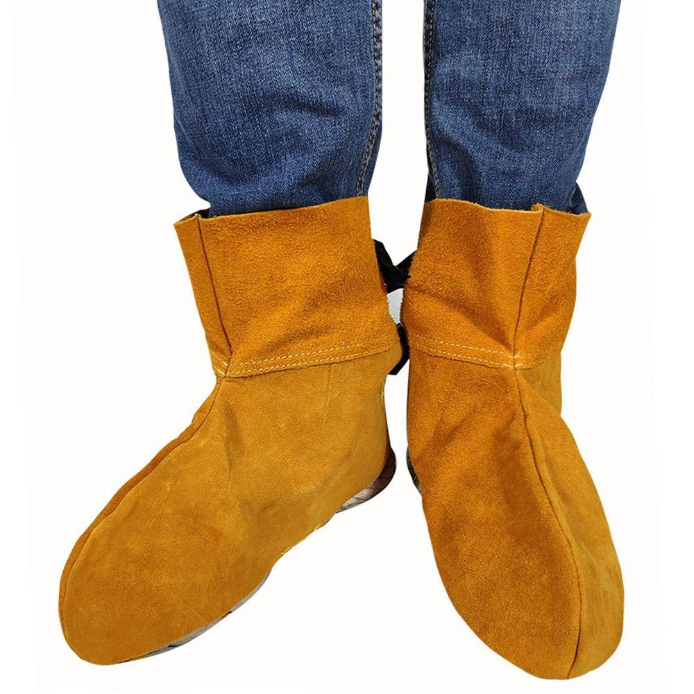 Sicherheits-Schweißstiefel aus Rindsleder, flammhemmende Schweißschutz-Fußmanschette, Schweißer-Schutz
