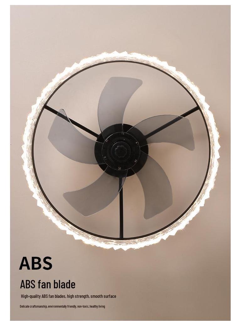 Round DC Variable Ceiling Fan Light for Simple Bedrooms