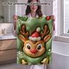 Cute Inflated Reindeer Print Bath Towel, Soft And Absorbent Kids Shower Towel for Bathroom