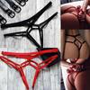 Kvinner Sexy Ensfarge Bandasje Åpent Skritt Undertøy Truser Thong Erotisk Sjarmerende G-thong