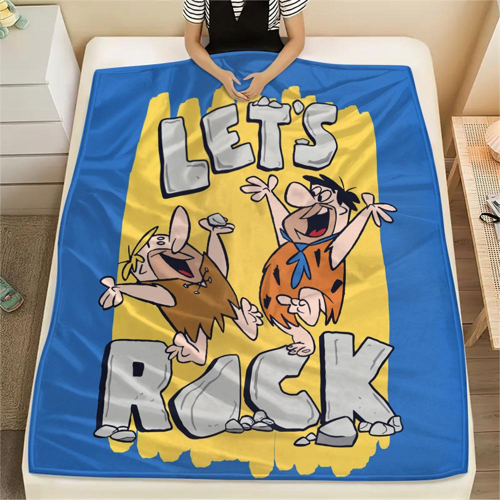 

The Flintstones Print Flannel Blanket, High quality Comfortable for All Seasons, Home Decor, Warmth and Comfort 80cm x 120cm
