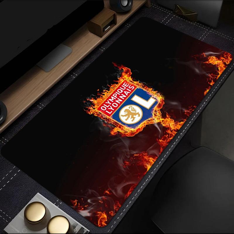 Olympique Lyonnais Football Crest mouse pad, rubber base, esports desk mat, mouse pad for gamers and office use, gaming desk , easy to clean mat