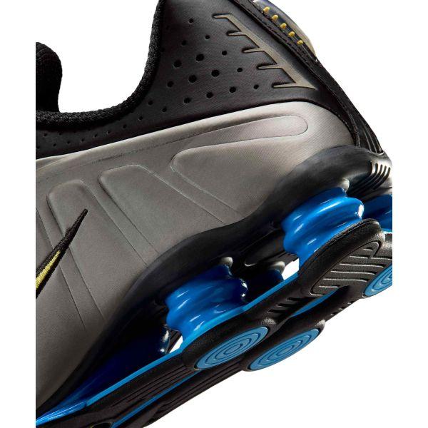 Nike Shox R4 Brazylia Męskie Trampki Czarne Canaray-Metaliczny-Cynowy-Jasny-Foto-Niebieski-Biały IO8134-001