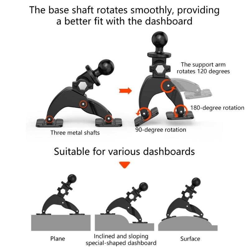 Universal Vehicle Phone Holder With 17mm Ball Head Base Heat Resistant ABS Construction For Secure Positioning