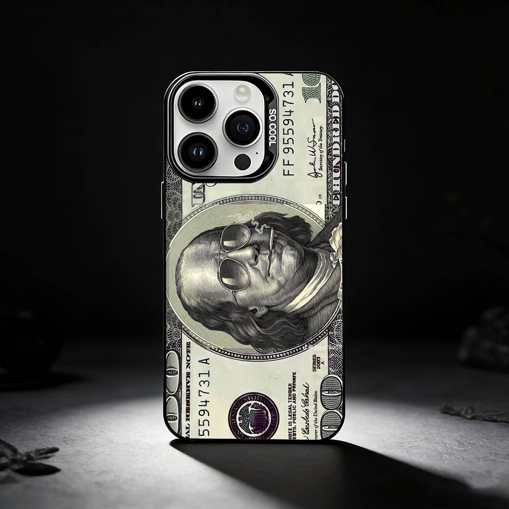 Dollar Bill Money Phone Case For iPhone 17,16,15,14,13,12,11 Plus,Pro Max,XS,Colored silver phone case
