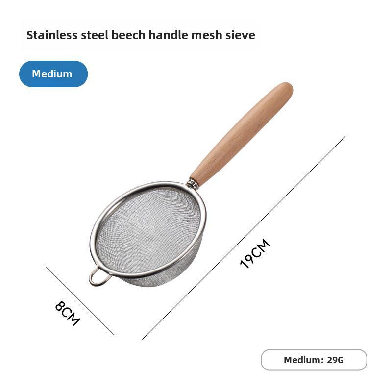 Sito do mąki i filtr do soku ze stali nierdzewnej 304 z drewnianą rączką