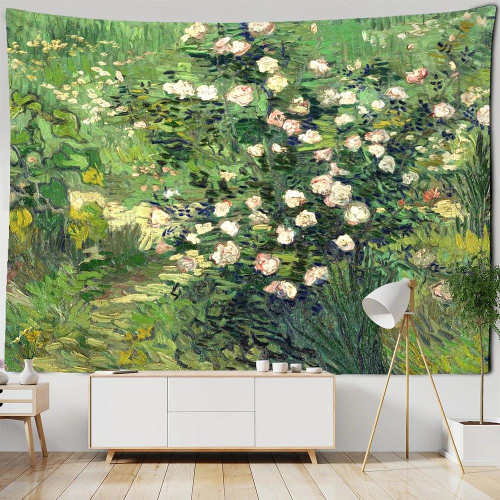 

Idyllic Scenery Van Gogh Oil Painting Tapestry Wall Hanging Bohemian Simple Home Art Aesthetic Room Decor 70X100cm