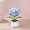 Crochet Flower Carnation Artificial Flower Potted Desktop Office Home Decor Wedding Mother's Day Graduation Birthday Gifts