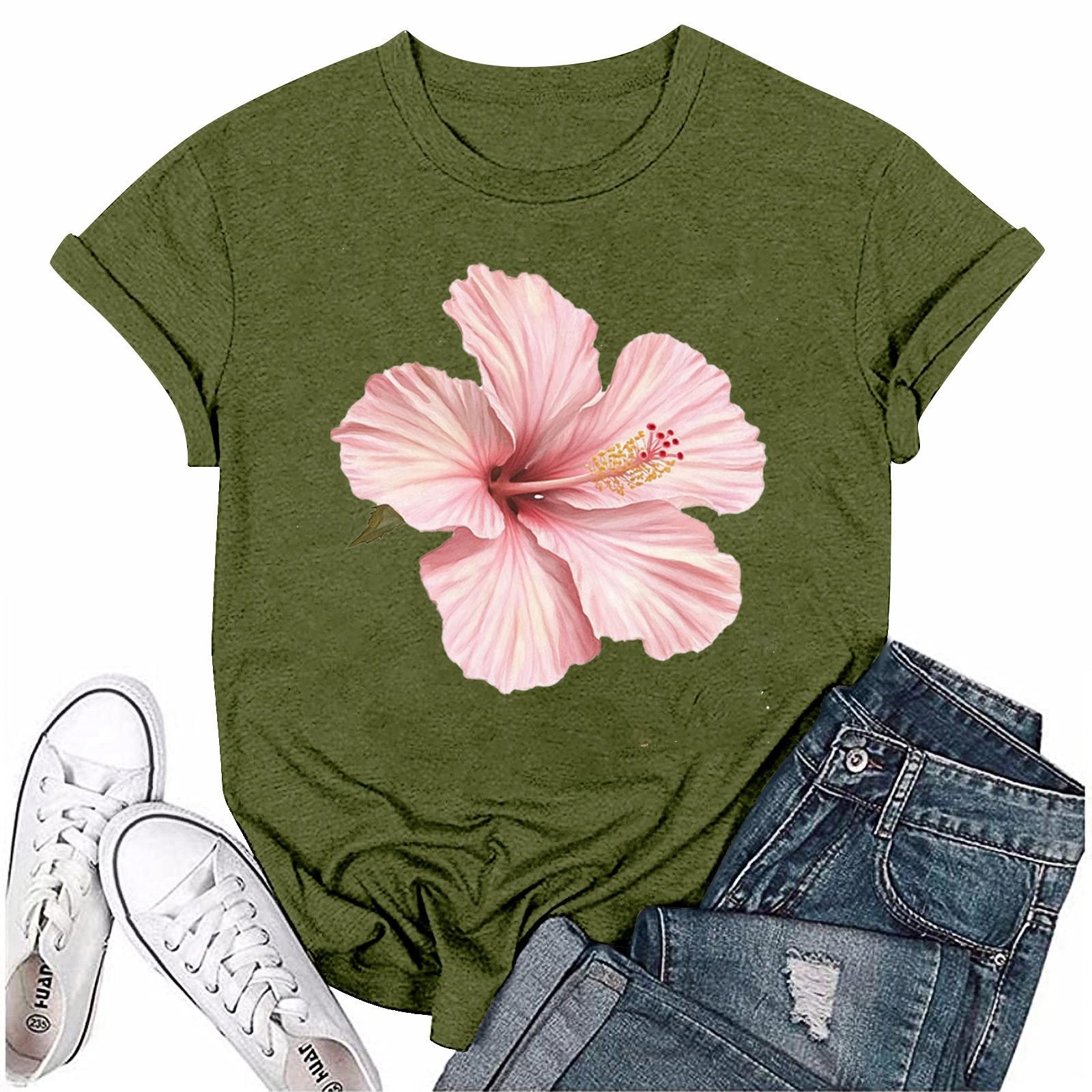 

Женская мода с принтом, круглым вырезом, коротким рукавом, футболка, пуловер, топ XXL