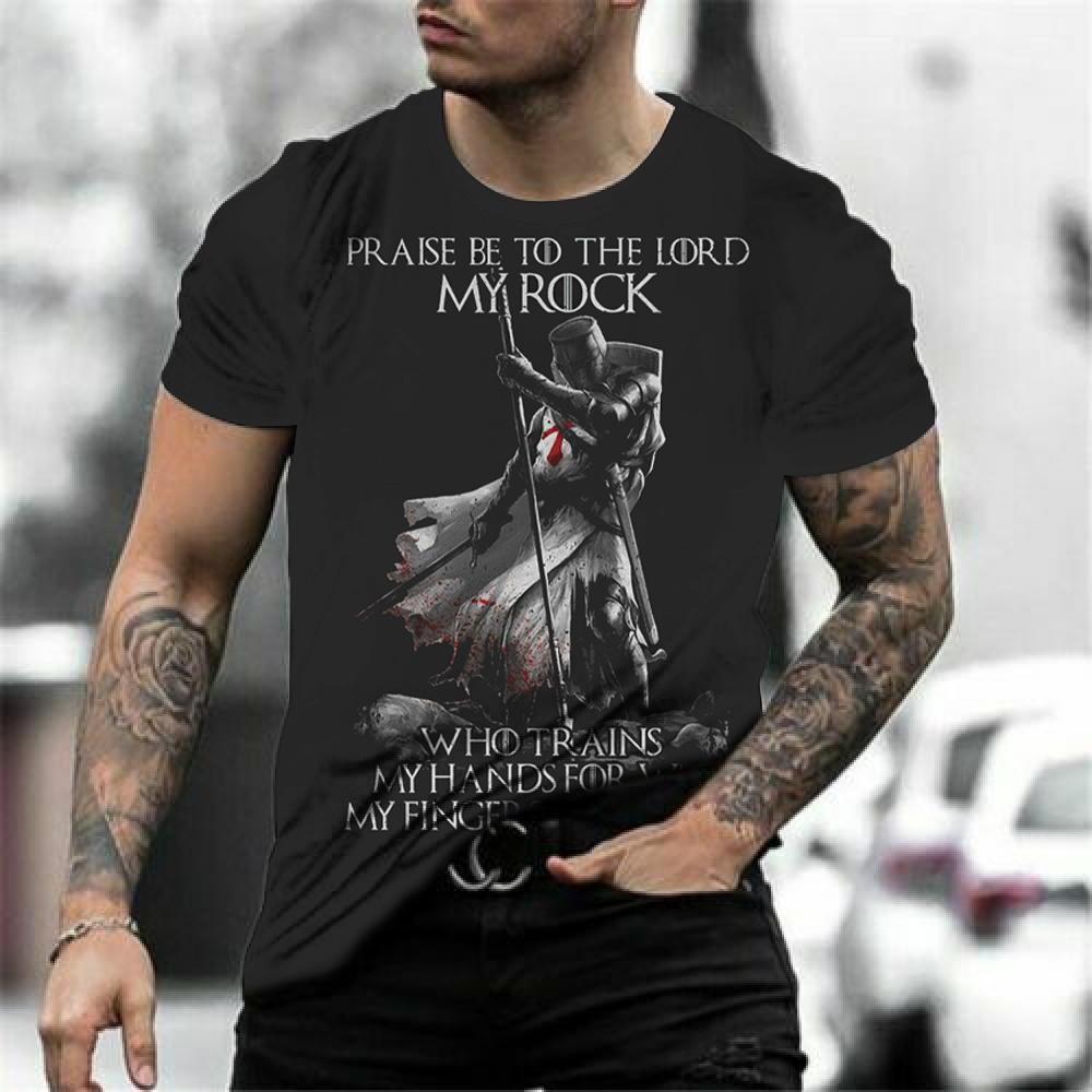 Retro Knights Templar Cross Print Unisex's T-shirts Summer Casual Loose Round- Neck Tee Shirt Sports Tees Oversized T Shirt For Unisex