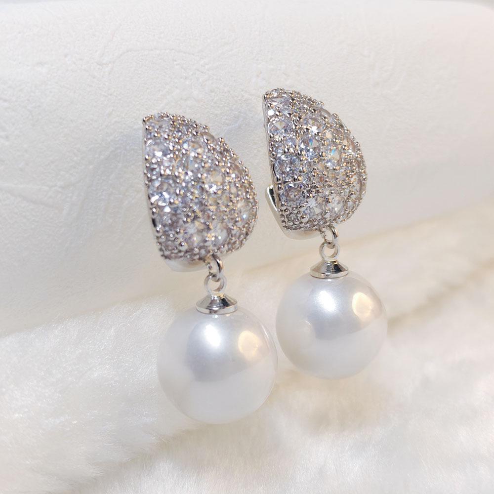 

Високоякісні сережки з цирконовими перлами: Розкішний стиль Hanfu осінь/зима