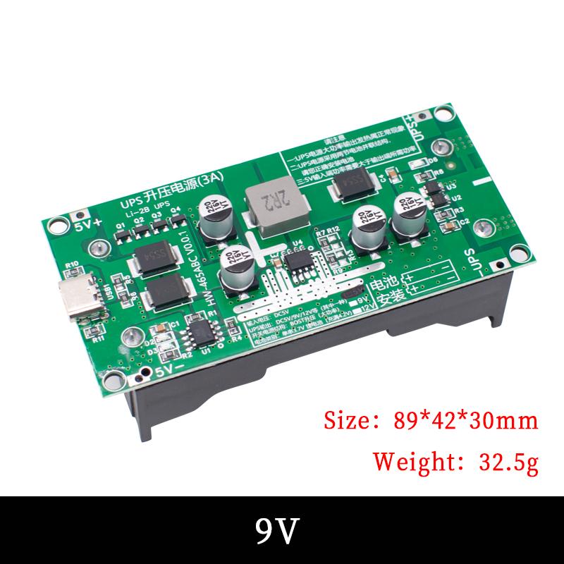 LIZAO 15W 3A Type-C Boost Charging Module 5V 9V 12V For 18650 Li-ion Battery UPS Power Supply Fast Charge Converter