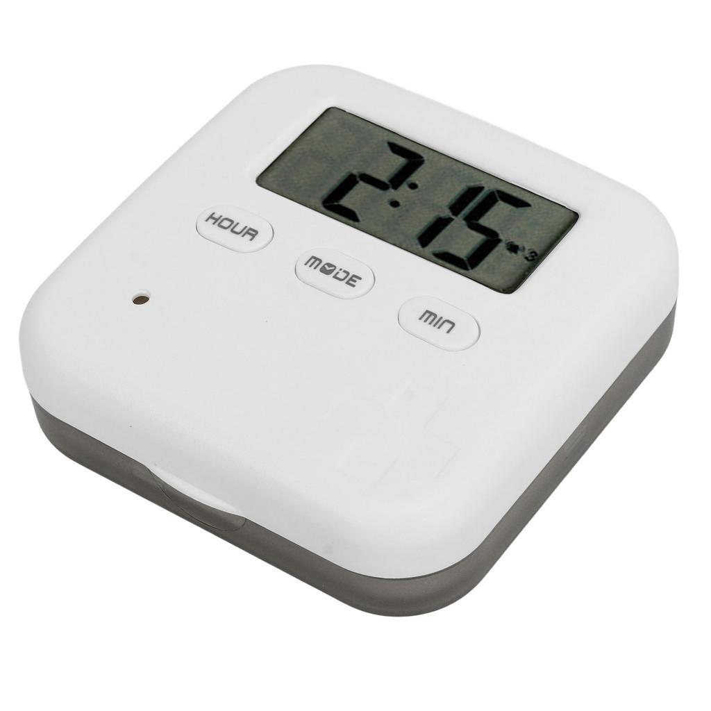 Portable Medicine Box with Timer Smart Medication   with   Vibration Reminder 4 Large Compartments Medicine Case